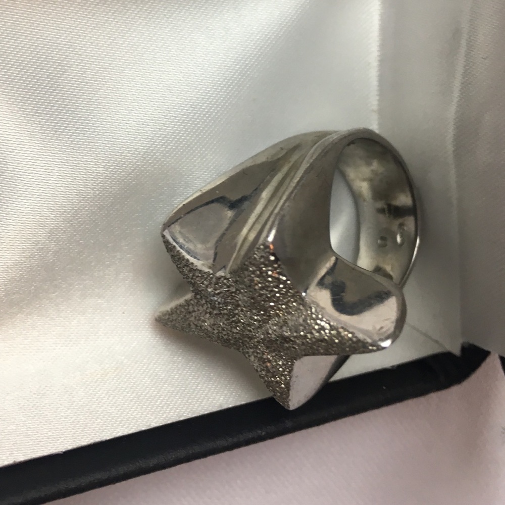 Sterling Silver Star Statement Ring - image 1